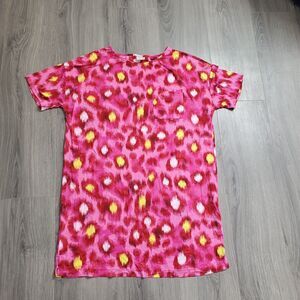Soma Cool Night Nightgown Large Pink Animal Print Tshirt Dress Stretch Comfy